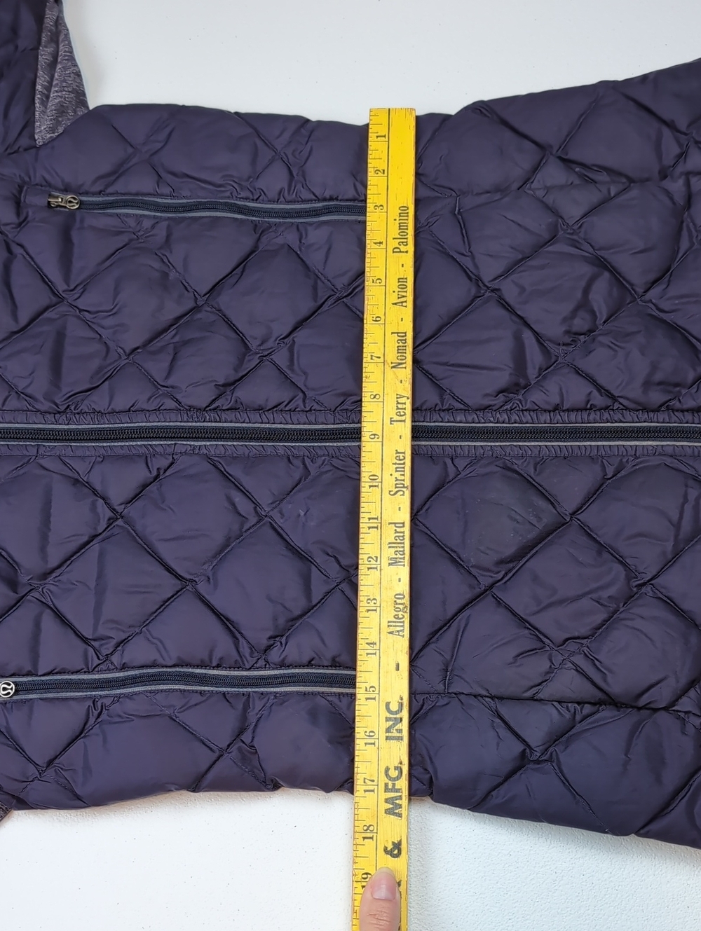 Lululemon Purple Gray Quilted Goose Down Puffer Jacket Stretch Athletic - Picture 11 of 14
